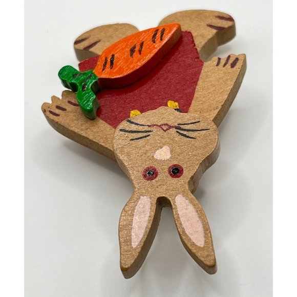 Easter Bunny Movable Refrigerator Magnet Vintage Farmer Rabbit Country Garden - Picture 6 of 7